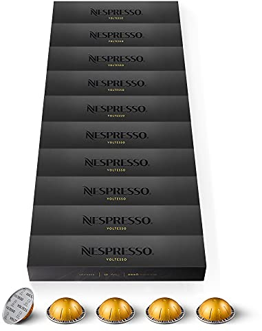 Nespresso Vertuo – 100 Capsules de Café Voltesso – Intensité 4 – Pour Espresso 40 ml – (10 étuis de 10)