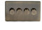 Soho Lighting Antique Brass 4 Gang 2 Way Trailing Edge Dimmer Light Switch Screwless 100W LED (250w Halogen/Incandescent)