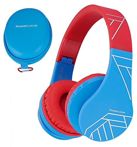 PowerLocus Bluetooth Kopfhörer Kinder, Kinderkopfhörer Over-Ear mit 85dB Lautstärkebegrenzung, Faltbar, Bluetooth 5.3, Micro SD, Kabellos und Kabel, Eingebautes Mikrofon für Handy/Tablet/Reise