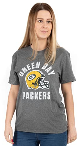 NFL Green Bay T-Shirt Womens Damen American Football Holzkohle Top
