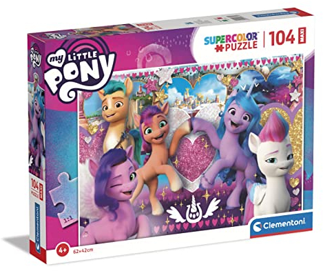 Clementoni 23765 My Little Pony 104pzs Supercolor 104 Teile Maxi-Puzzle Für Kinder Ab 4 Jahren, Made In Italy, Mehrfarbig, Medium