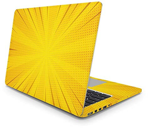Sticker Master Yellow Comic Protection Full Body (Logo Cut) Compatible with for Apple MacBook Pro Mac Air 11 12 13 15 16 17 21 27 Inch Laptop iMac 21.5-inch 2015 A1418
