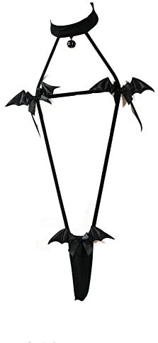 JasmyGirls Damen Sexy Devil Cosplay Dessous Halloween Anime Micro Bikini Kawaii BH Panty Japanese Bat Slingshot Gothic Outfit