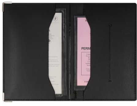 Color Pop® Porte Papiers Voiture Luxe - Finition Maroquinerie - Fabrication française (Fil Noir)