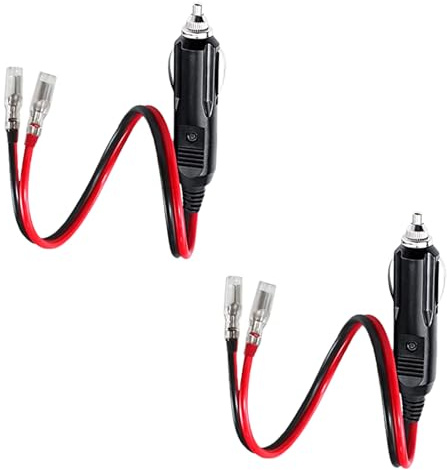 CYSSJF Encendedor de Cigarrillos de 12 v Enchufe Macho de mechero de 12V con Fusible con Cables Adaptador de mechero de Radio móvil de Coche vehículo Encendedor de Cigarrillos Plug （2 Paquetes）