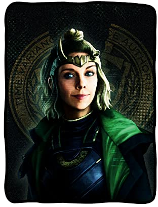 Marvel: Loki Sylvie Überwurfdecke, Plüschdecke, 114 x 152 cm, gemütliche Sherpa-Decke, superweiche Fleecedecke, Geeky-Heimdekoration