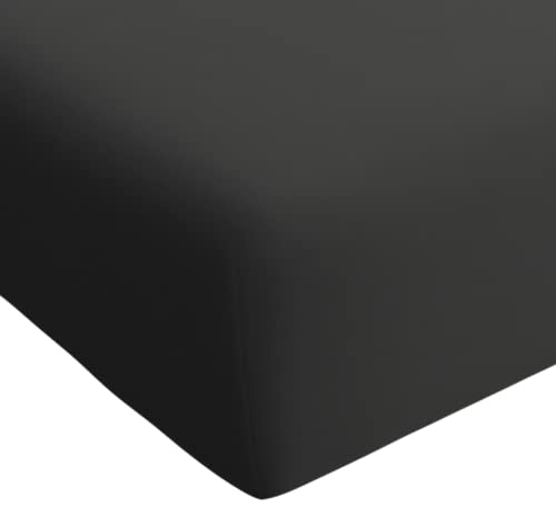 Emma Essentials Mikrofaser Spannbettlaken 90x190 cm, Anthrazit, Für Matratzen bis zu 30 cm Höhe