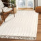 Lanffia Boho-Teppich im Regenbogenbereich, 100x180 cm, waschbarer Baumwoll-Teppich für Wohnzimmer, gewebt, getuftet, Schlafzimmerteppich mit Quasten, Bauernhaus, Innenboden, Veranda, Beige