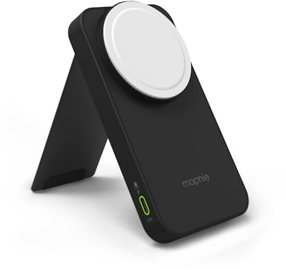 mophie powerstation wireless charging stand MagSafe, 15W fast charging, USB-C port, tripod socket, charge multiple devices, black