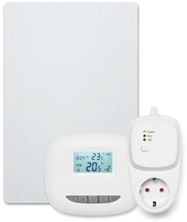 Bosch Heat Infrared 4000 P - Infrarot Wandheizung mit Set aus Funkregler und Steckdosenadapter - Energieeffizienter Heizkörper mit idealer Wärmeverteilung - 500 Watt (10 m²)