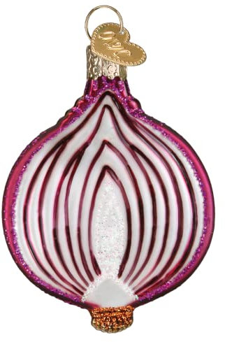Old World Christmas Rote Zwiebel Glas geblasen Ornament für Weihnachtsbaum