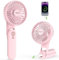 EasyAcc Handventilator,5000mAh Tragbarer Mini Ventilator mit 5 Geschwindigkeiten,15 Stunde Reichweiteund,USB LED Ventilator,Klein Aufladbar 4 in 1 Hand Ventilator für Reisen,Büro und Zuhause - Rosa