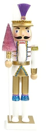 QRONCES Weihnachten Holz Baum Nussknacker Soldat Ornament Holz Handwerk Ornament Für Festival Party Küche Dekor Geschenk Warm Weiß Beleuchtete Geschenkboxen