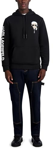 KARL LAGERFELD Paris Hoodie für Herren, Charakter, Schwarz, Small