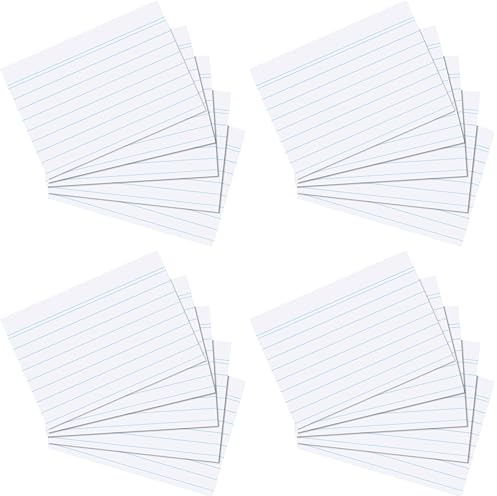 herlitz Karteikarte A6, liniert, weiß, 100 Stück (Packung mit 4)