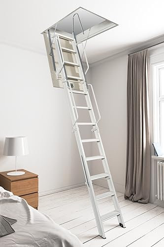 SCALA RETRATTILE FANTOZZI A QUATTRO ELEMENTI IN ACCIAIO VERNICIATO (265/275) Bianco