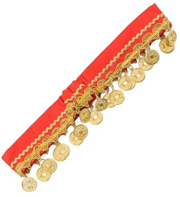 Haarband mit Münzen rot/Gold