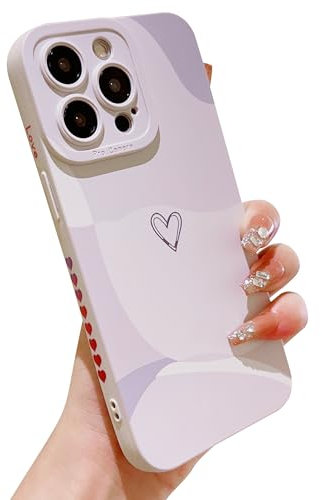 HZYKDWD Compatible with iPhone 12 Pro Max Case 6.7 Inch,Cute aesthetic Art Love Heart Pattern Camera Protection Shockproof Drop proof Soft TPU Protection Case for Women Girls-White