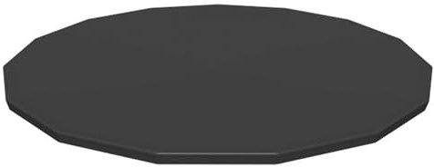 Bestway Flowclear - Cubierta redonda de PVC de 14 pies para piscinas sobre el suelo con agujeros de drenaje y cuerdas de amarre seguras, color negro (solo cubierta)