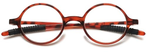 VEVESMUNDO Lesebrillen Damen Herren Retro Runde Kleine TR90 Flexibel Leicht Nerd Lesehilfe Sehhilfe Brillen