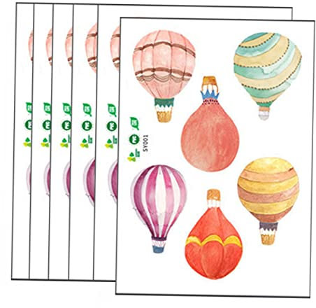 Toyvian 12stücke Wandaufkleber Heißluftballon Muster Wassermalfarben Wandtattoos Für Kinderzimmer Dekoration Einfach Anzubringen Schadstofffrei Für Glatte Oberflächen Geeignet