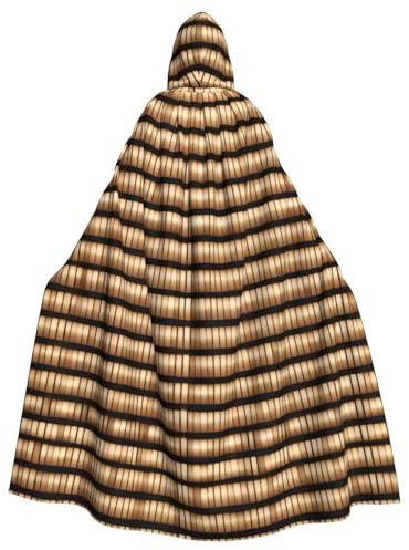 Zhuanyun Wicker Woven Pattern Print Hooded Cape, super large hooded cape with bow, fit for makeup parties and role-playing