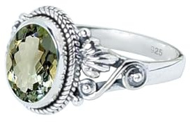 Exquisiter natürlicher Geburtsstein-Edelstein-Ring, handgefertigter Boho-Schmuck, 925er-Sterlingsilber-Ring für Frauen