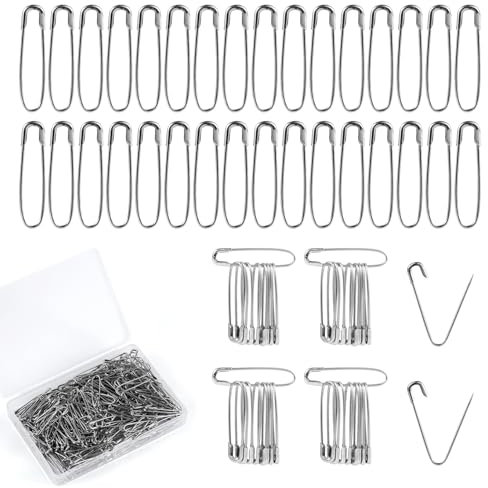 300 Stück Sicherheitsnadeln, 2,4 cm Silber Kleine Quilt-Hijab-Nadeln Ohne Schlaufe Nähzubehör für Handgefertigtes Basteln Quilten Stricken Nähen Etikettenbesatz Befestigungsclip