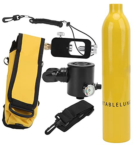 Tank Scuba, Réservoir de Plongée sous-Marine de 0,5 L (Bouteille d'oxygène Jaune + Sac de Rangement)
