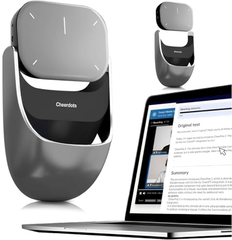 AI Wireless Mouse with Voice Recorder&Touchpad Detachable&Air Operation PowerPoint Presentations Remote Transcribe&Summarize by AI, Office&Meetings for Mac, for Windows