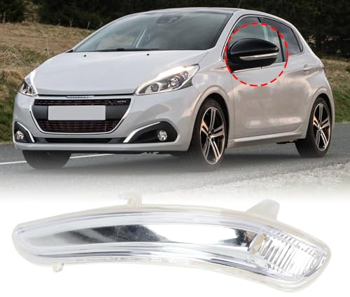 JSKAPA Coque de rétroviseur latéral pour Peugeot 2008/208 2012-2019, Citroën C3 2017-2024 (côté gauche)