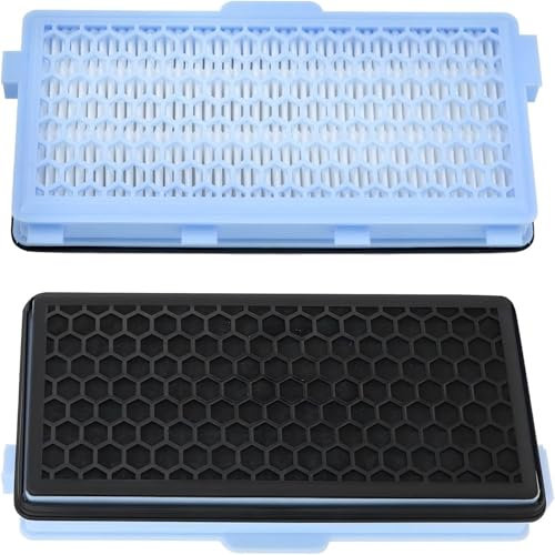 2 x replacement parts HEPA filter for Miele vacuum cleaner [Compact C1 & C2, Complete C2 & C3, S8340] for allergy sufferers against fine dust and odours [S4000, S5000, S6000 & S8000 Series]