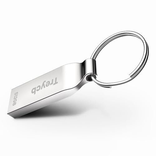 Treycb USB Stick 512GB 3.0, Wasserdicht Metall USB Speicherstick 512GB 3.0, für Laptop, Auto, Computer, PC - DE01