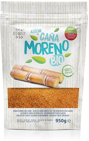 Zucchero di canna integrale biologico: dolcificante naturale, non raffinato e ricco di nutrienti | Ideale per dolci, caffè e bevande. Sapore autentico e puro. (950Gr)