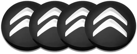 YANGFEIYA 4 Pièces Cache-moyeux Autocollants pour Citroen C3 50MM, Insigne Couvercle de Jante Autocollant Jante Centre D'emblème Accessoires