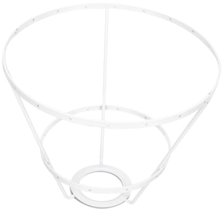 QUMIIRITY Eisen Lampenschirm Rahmen Weiß 25cm Konisch Selbstgemacht Lampenschirmhalterung Tischlampe Gestell Stabil Bruchfest Für Schreibtischlampe Und Beleuchtungszubehör