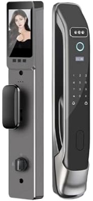 Smart Door Handle, 3D Face Recognition Digital Door Lock With Camera Fingerprint Password Unlock Keyless Electronic Door Lock,for Home Apartment Hotel Office