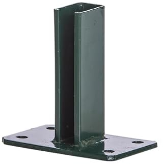 Dübelplatte Pfostenschuh Premium Standfußplatte Fußplatte für Zaunpfosten - L-Steine Betonsockel - 60x40mm Pfostenträger Aufschraubhülse (Moosgrün, 150mm)