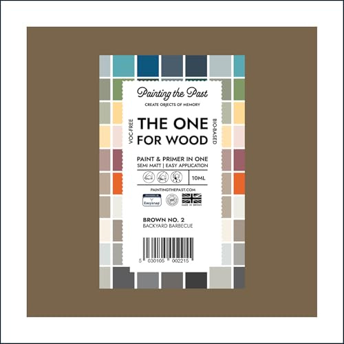 The One for Wood Paint & Primer 10ml (Sample) Brown No. 2 Backyard Barbecue | Semi Matt Finish, Bio-Based & VOC-Free Formula for Wooden Furniture & Surfaces | Durable & Easy Indoor Home Decorating
