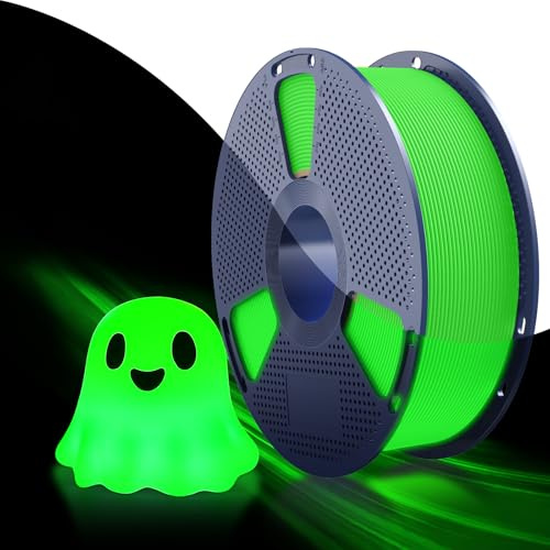 SUNLU PETG Glow in The Dark Filament 1.75 mm Leuchtend Grün 1KG | Glow 3D Drucker Filament Leuchtend PETG, Hohe Helligkeit und Langzeit 1KG Spule (2,2 lbs), Maßgenauigkeit +/- 0,02mm