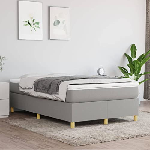 Teenpull Stoffbezogenes Boxspringbett Hellgrau 120x200 cm mit Taschenfederkernmatratze, bequemer Matratzenauflage und stabilem Bettrahmen, Polsterbett für tiefen erholsamen Schlaf