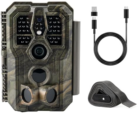 GardePro E5 2.0 4K Wildkamera, 64MP Tierkamera mit 0,1s Auslöser, 30m no-Glow Nachtsicht, IP66 wasserdicht & bewegungsaktivierter Wildtierkamera