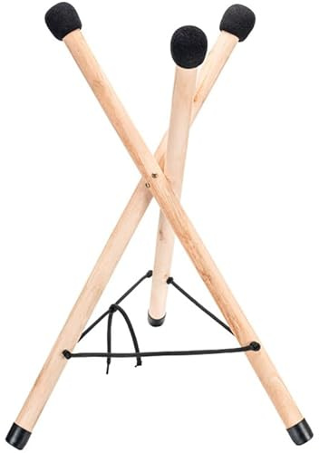 VICASKY Zungentrommel Handpan Ständer Verstellbarer für Handtaschen Faltbar | Halterung Aus Holz Mit Verstellbarem Seil Rutschfeste Gummikappen Für Stabile Präsentation Und Transport