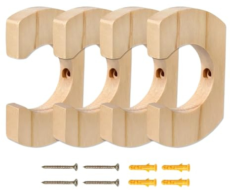 Wandhalterung Für Kajakpaddel - 4 Stück Holzaufhänger Für Wandaufbewahrung | Platzsparende Aufbewahrung Für Paddel Von Kajak, Kanu, Drachenboot | Deko Für Garage, Bootshaus, Wohnzimmer, Innen- Und Auß