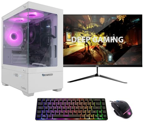 PC Gaming Completo AMD Ryzen 7 5700G 8x4.6Ghz | Radeon Vega 8 | 32GB DDR4 | 1TB M.2 SSD | WiFi | Windows 11 Pro | Monitor 24 Regulable | Teclado TKL 65% + Ratón Modular RGB | PC Gamer Blanco