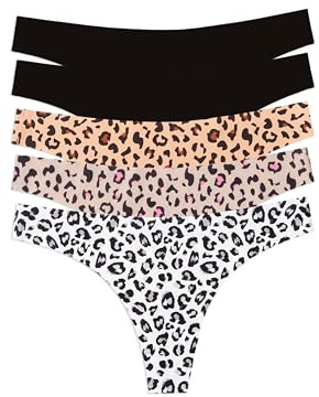 Occulto Damen Seamless Tanga 5er Pack (Model: Ravenna), Nahtloser String Damen Leo Muster S