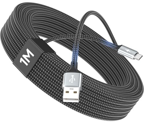 layajia Cable Micro USB, Cable de Carga Android USB A a Micro USB Carga Rápida Compatible con Galaxy S7/S6/S5, A10, Huawei Y9, Y7, Y6, Moto E6, Xperia Z5, Z3, Kindle Fire - 1M