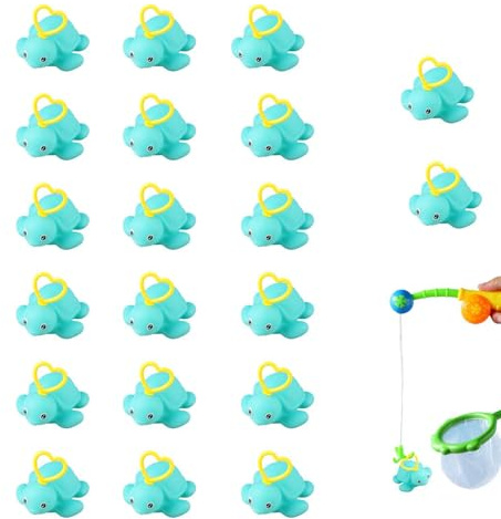 Entenangeln 7x6cm Enten Angelspiel ABS Enten Angeln 20 Stück Quietscheente Mit Haken Badespielzeug Für Kinder Badewanne Planschbecken Pädagogisch Wasserspiel Sommer Geschenk