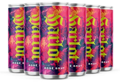 Harlot - English Rosé Brut Sparkling Wine Cans 25cl - Charmat Method - Vegan Fizz - Fresh Red Berry Notes - Alternative to Prosecco - Case of 6 x 25cl Cans