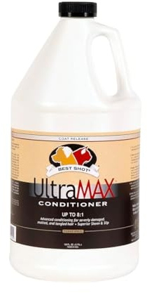 Best Shot UltraMAX Pro Conditioner, Hydrating Conditioner for Any Dog or Cat, Coat Release Technology, Sweet Pea Essence, 1.1-Gallon
